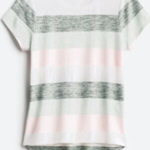 Market & Spruce Juuna Hi Lo Knit Tee Women’s Small Pastel Stripe Scoop Neck Casu